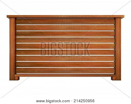 Ipe wooden railing with wooden balusters 3d rendering