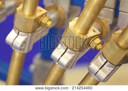 Elements of various industrial fasteners non-ferrous metal