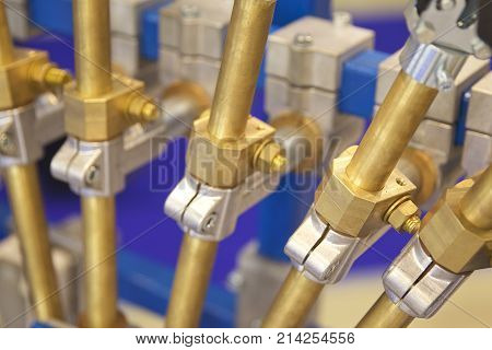 Elements of various industrial fasteners non-ferrous metal