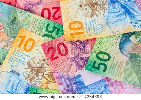 Collection of the new swiss banknotes (issued in 2017)