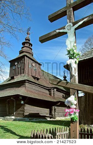 wooden church in Rusky Potok