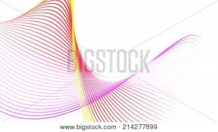 Motion graphic picture of Beautiful pink and yellow curve line abstract on white backgroundillustration
