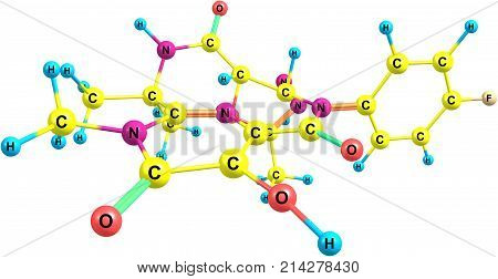 Raltegravir Molecular Structure Isolated On White