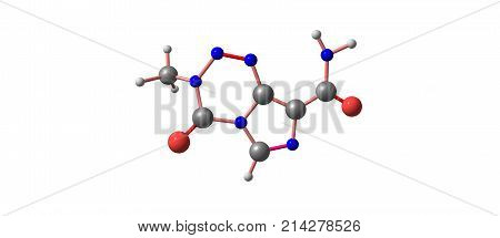 Temozolomide Molecular Structure Isolated On White
