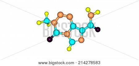 Temozolomide Molecular Structure Isolated On White