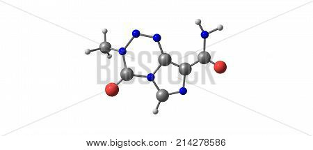 Temozolomide Molecular Structure Isolated On White