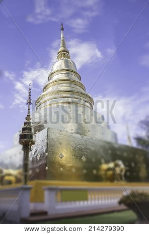 Wat Phra Singh Temple Chiang Mai Thailand stock photo