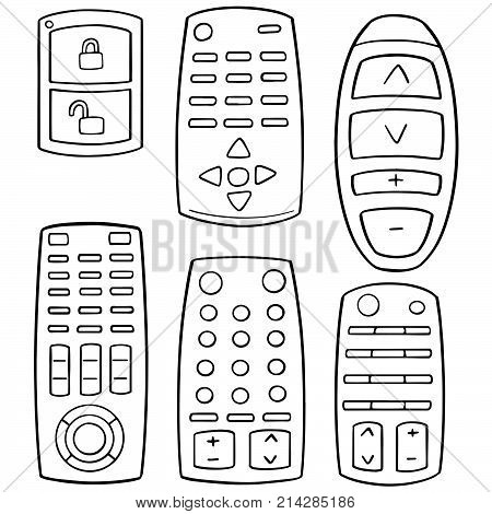 vector set of remote control hand drawn cartoon