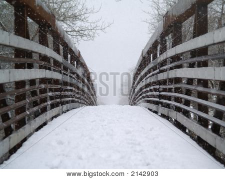 Winter Snow On Recreation Trail.