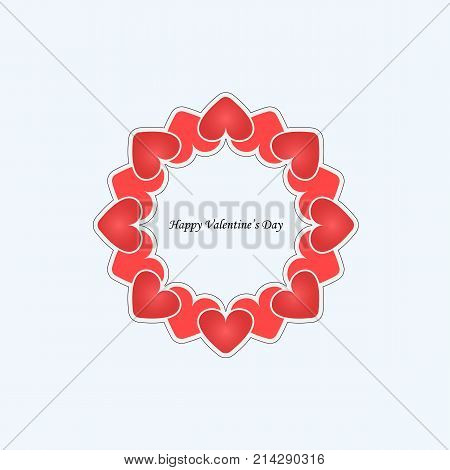 Heart signs.Vector decorative frame for greeting card or wedding invitation.Elegant element for design template.Valentine's Day abstract background.Love and Wedding concept.Vector illustration