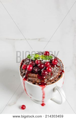 Chocolate Mugcake With Cranberry