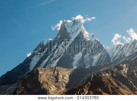 Machapuchare Or Fish Tail Mountain