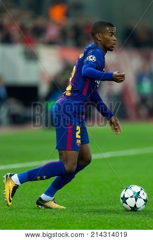 Uefa Champions League Game Between Olympiacos Vs Fc Barcelona