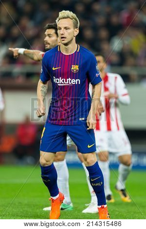 Uefa Champions League Game Between Olympiacos Vs Fc Barcelona
