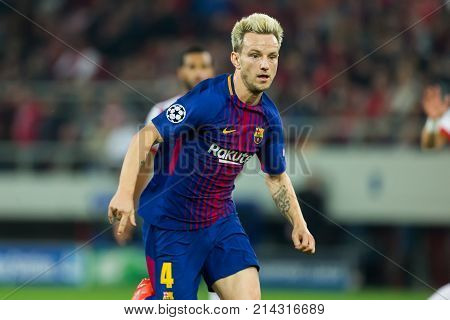 Uefa Champions League Game Between Olympiacos Vs Fc Barcelona