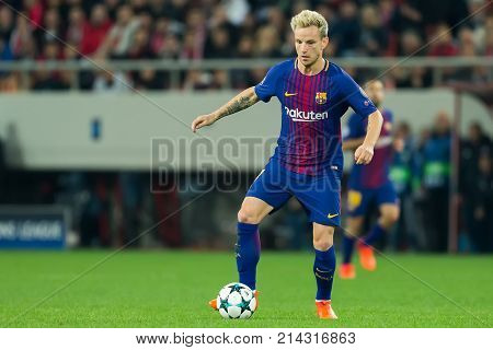 Uefa Champions League Game Between Olympiacos Vs Fc Barcelona