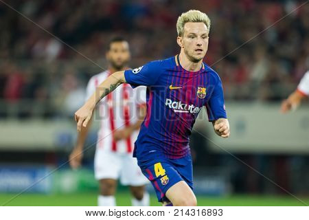 Uefa Champions League Game Between Olympiacos Vs Fc Barcelona