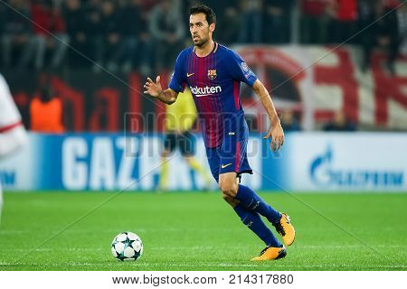 Uefa Champions League Game Between Olympiacos Vs Fc Barcelona