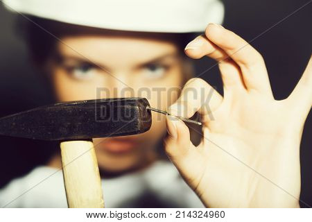 Hard Hammer And Girl