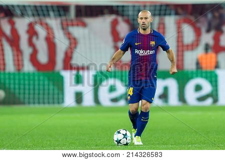 Uefa Champions League Game Between Olympiacos Vs Fc Barcelona