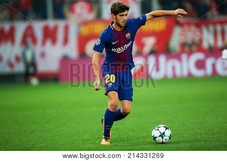 Uefa Champions League Game Between Olympiacos Vs Fc Barcelona