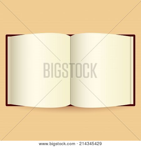 Opened book isolated on white photo-realistic vector illustration