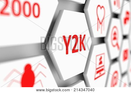 Y2K concept cell blurred background 3d illustration
