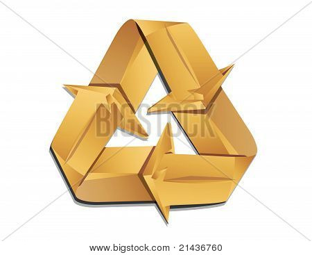 wektor znak recyklingu origami