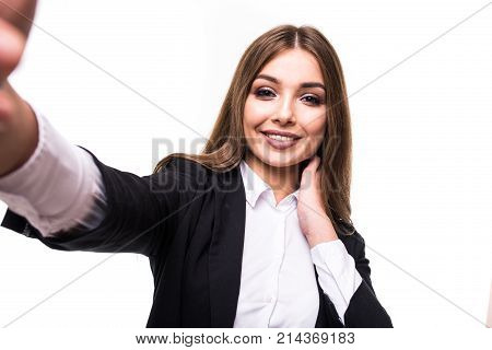 Business Woman With Folder Isolated On White Background