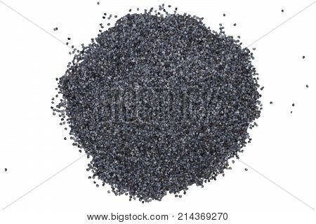 Pile Of Poppy Seeds Isolated On White Background