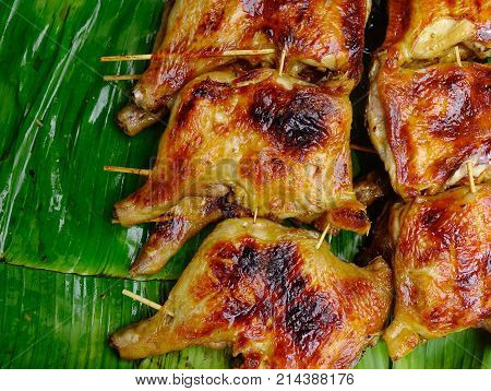 Grilled Chicken On Banana Leaves