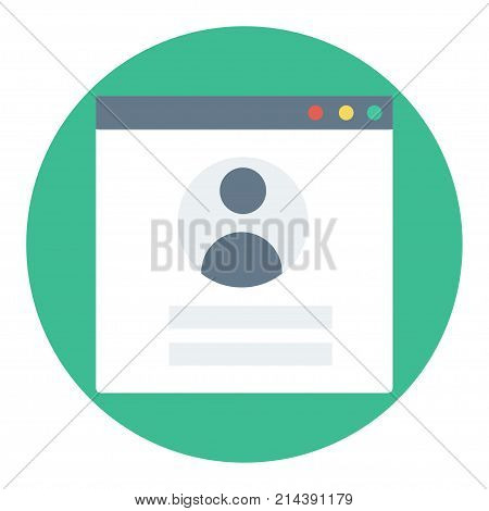 Trendy login or authorization screen with human icon. Member settings frame or employee profile
