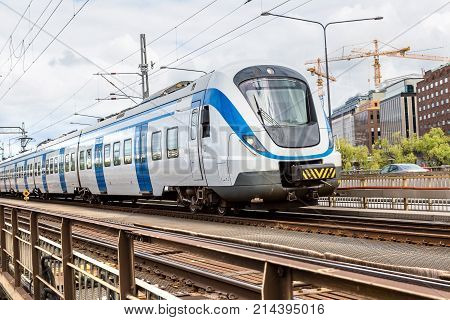 Modern  Train In Sweden