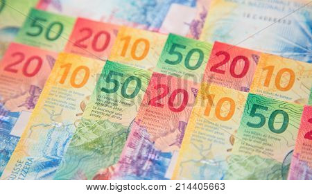 Collection of the new swiss banknotes (issued in 2017)