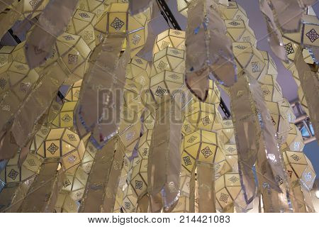 Paper Lantern In Loy Krathong (yi Peng) Festival In Thailand