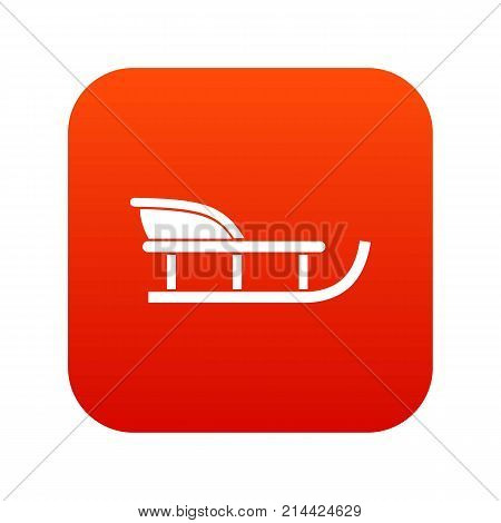 Sled icon digital red for any design isolated on white vector illustration