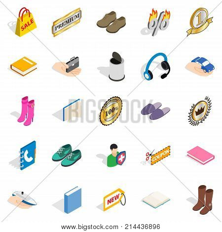 Advertising campaign icons set. Isometric set of 25 advertising campaign vector icons for web isolated on white background
