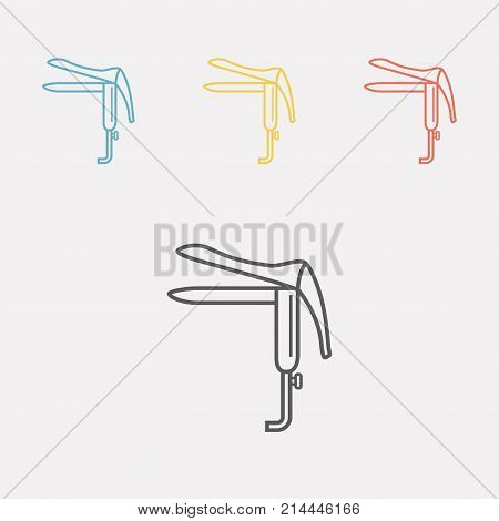 Speculum line icon. Vector sign for web graphics.