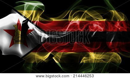 Zimbabwe smoke flag isolated on a black background