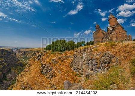 Saghmosavank monastery Kasagh river gorge near Erevan in Armenia