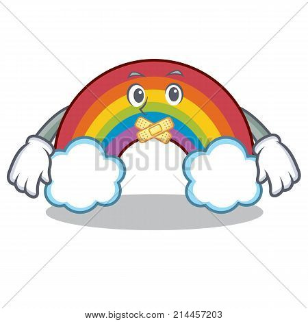Silent colorful rainbow character cartoon vector illustration