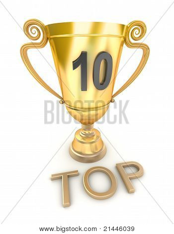 Złote góry 10 cup, na białym tle