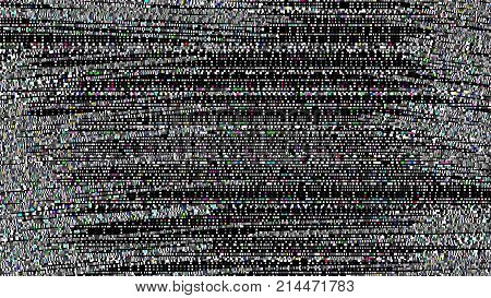 Glitch background. Computer screen error. Digital design concept. Pixel noise. HDTV no signal. Video game glitch. Television fail. Data decay. Technical problem grunge wallpaper.