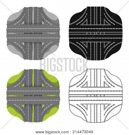 Autobahn single icon in cartoon style.Autobahn vector symbol stock illustration .