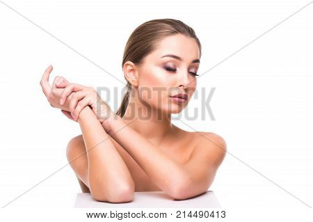 Business Woman With Folder Isolated On White Background