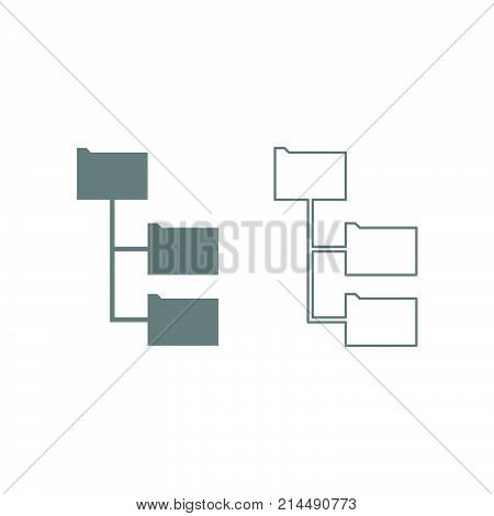 Folder Structure Icon. Grey Set .