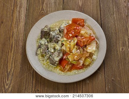 Egyptian Style Beef Liver , close up