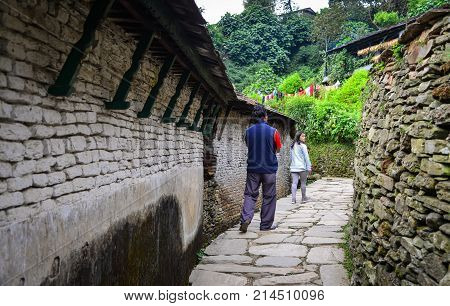 Mountain Village In Grandruk, Nepal