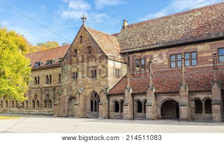 Maulbronn, Germany - oktober 19, 2017 Monastery Maulbronn from outside at a partly cloudy day