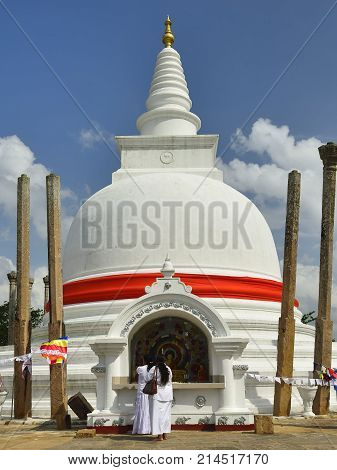 Anuradhapura ruin historical capital city of the Sinhalese Buddhist state on Sri Lances Thuparamaya dagoba (stupa)